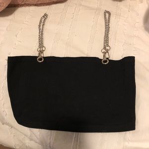 Black chain strap top